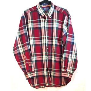 Pendleton 100% Pure Virgin Wool Mens Plaid Shirt Size L